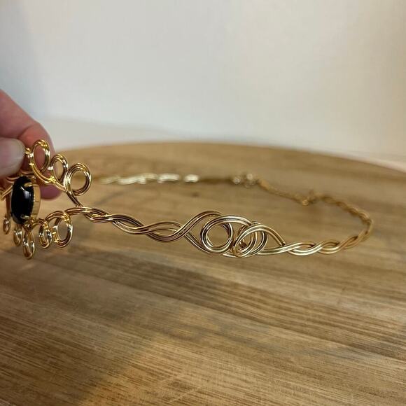 Gold Handmade Wire Swirl Belly Chain Belt or Headband Festival Piece - Picture 4 of 9